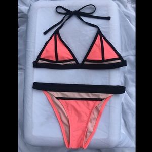 2 piece tricolored bikini set